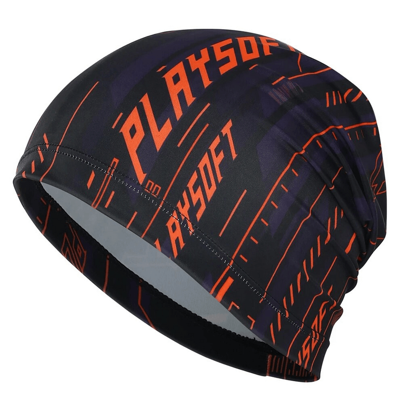 Breathable Elastic Men's Printed Beanie with stylish design, lightweight polyester, and snug fit, perfect for casual modern fashion - SF1657.